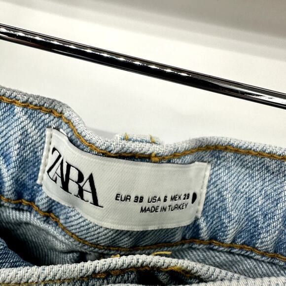 Zara Light Blue Flare & Wide Leg Jeans. NWOT - Picture 6 of 10